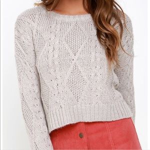 Forever 21 gray cable knit fluffy sweater